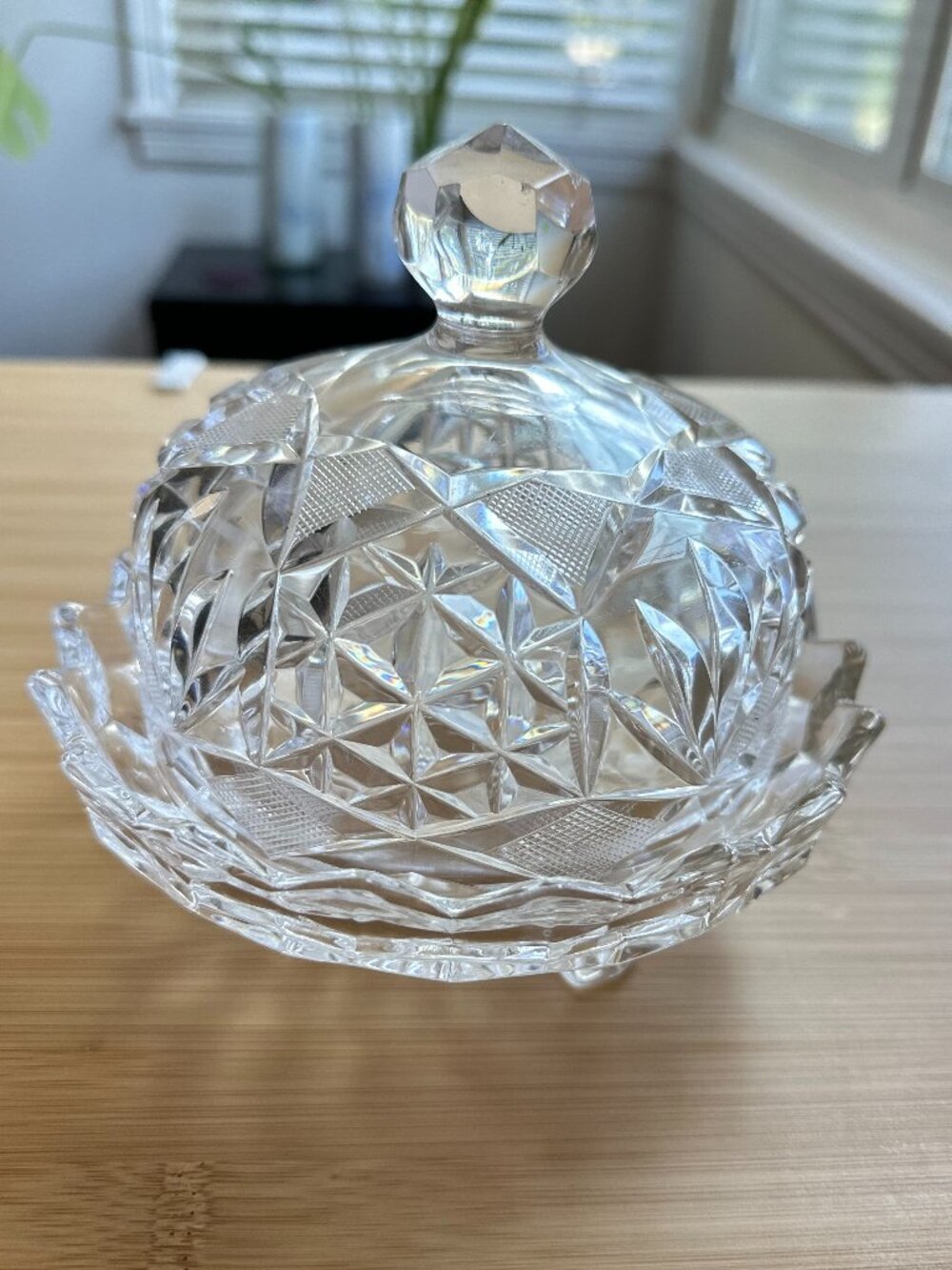 Vintage Cut Crystal Style Covered Candy Dish (ABCG Style)